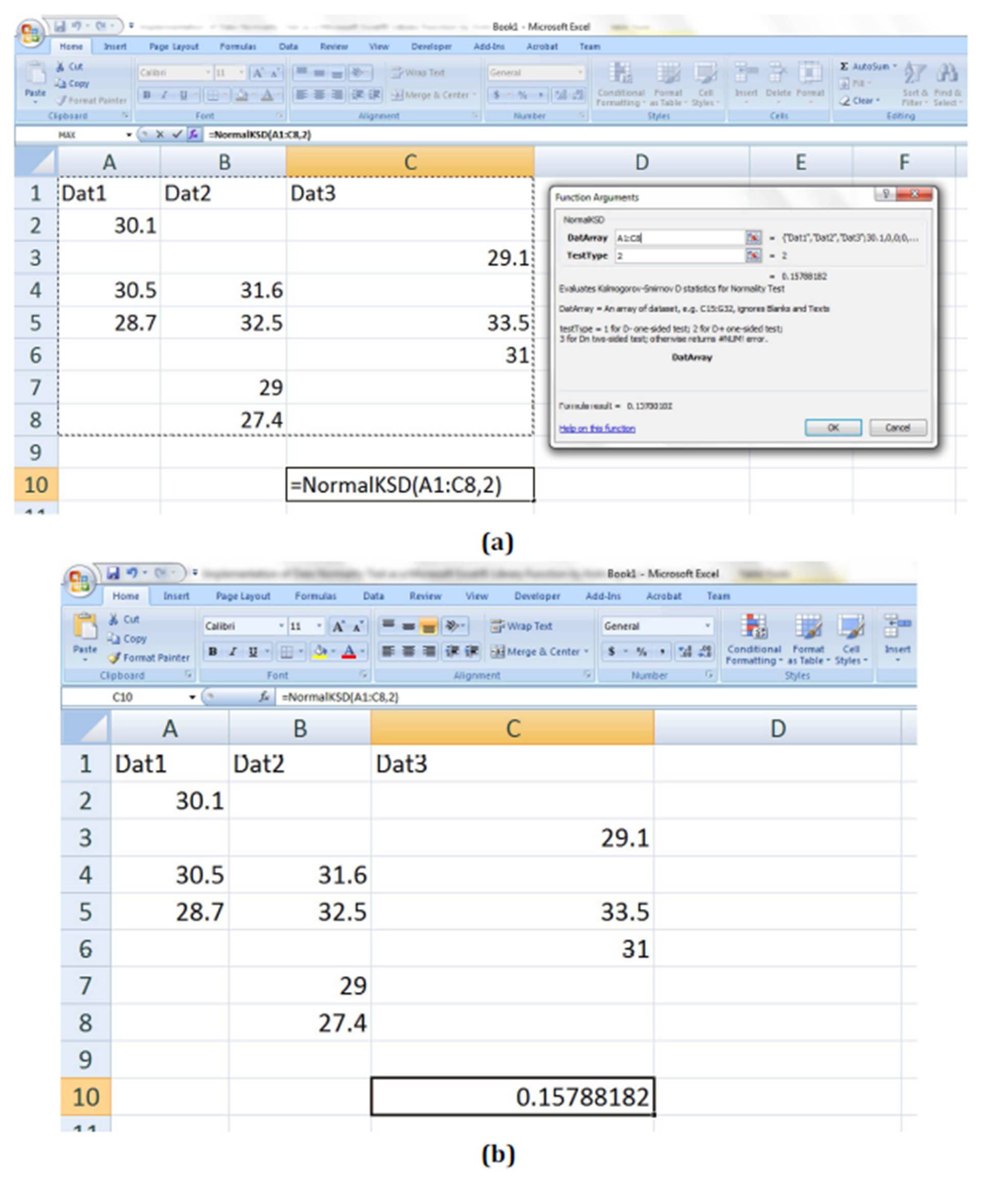 Ibima Publishing Programming Development Of Kolmogorov Smirnov Goodness Of Fit Testing Of Data Normality As A Microsoft Excel Library Function