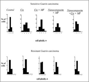  DNA content in nuclei of tumor cells of cisplatin sensitive and resistant Guerin carcinoma under the influence of various factors
