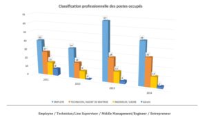 Professional classification of the jobs held